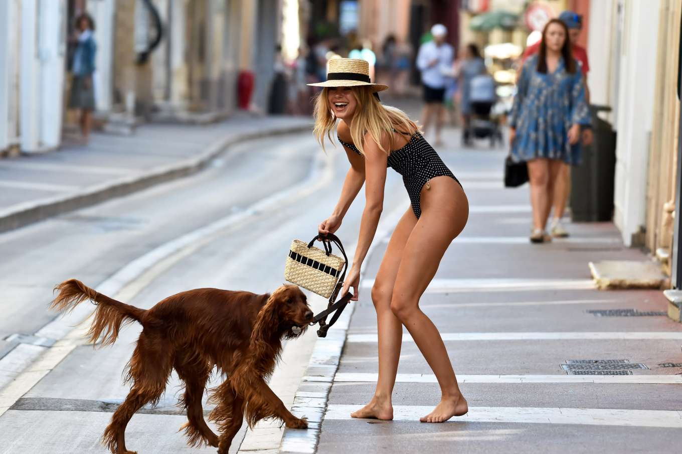 Kimberley Garner in Swimsuit on the streets of St. Tropez