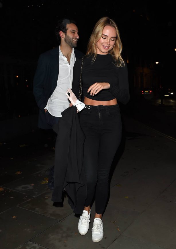 Kimberley Garner - Night out - Seen leaving the Connaught hotel - Mayfair