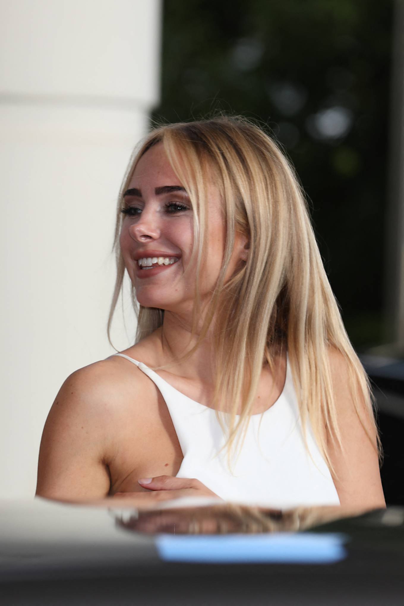 Kimberley Garner 2021 : Kimberley Garner – Seen in a white dress during Cannes Film Festival 2021-13