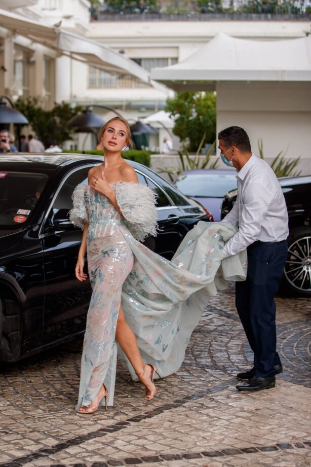 Kimberley Garner - Spotted leaving the Martinez Hotel during the 74th Cannes Film Festival