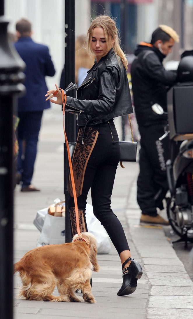 Kimberley Garner with her dog out in London