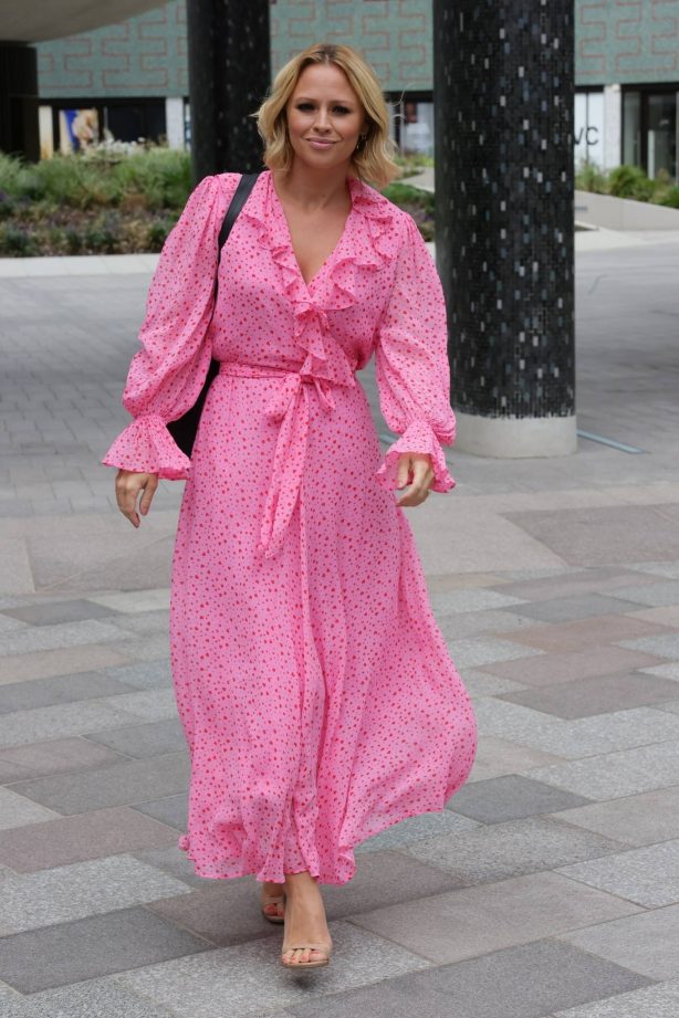 Kimberley Walsh - In heart patterned summer dress in London