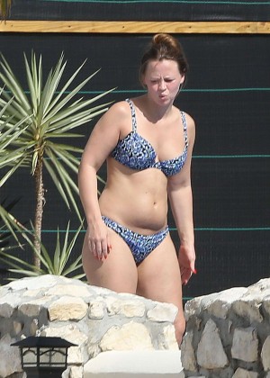 Kimberley Walsh - Wearing Bikini on vacation in Caribbean