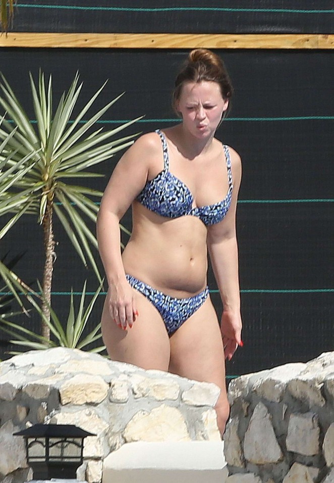 Kimberley Walsh - Wearing Bikini on vacation in Caribbean