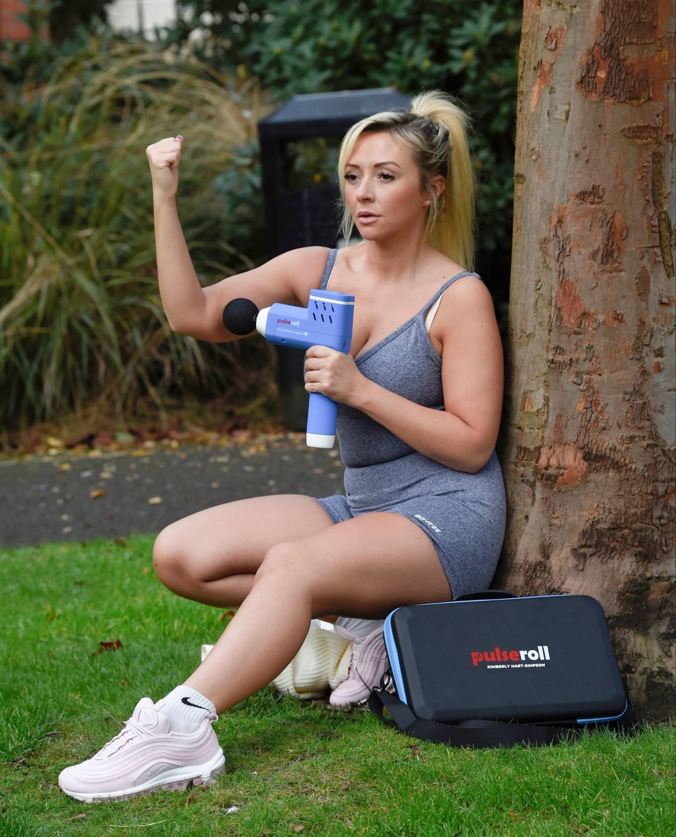 Kimberly Hart-Simpson - Work out candids in a park in Manchester. 