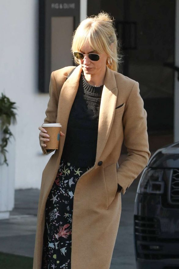 Kimberly Stewart in Brown Coat - Out in LA