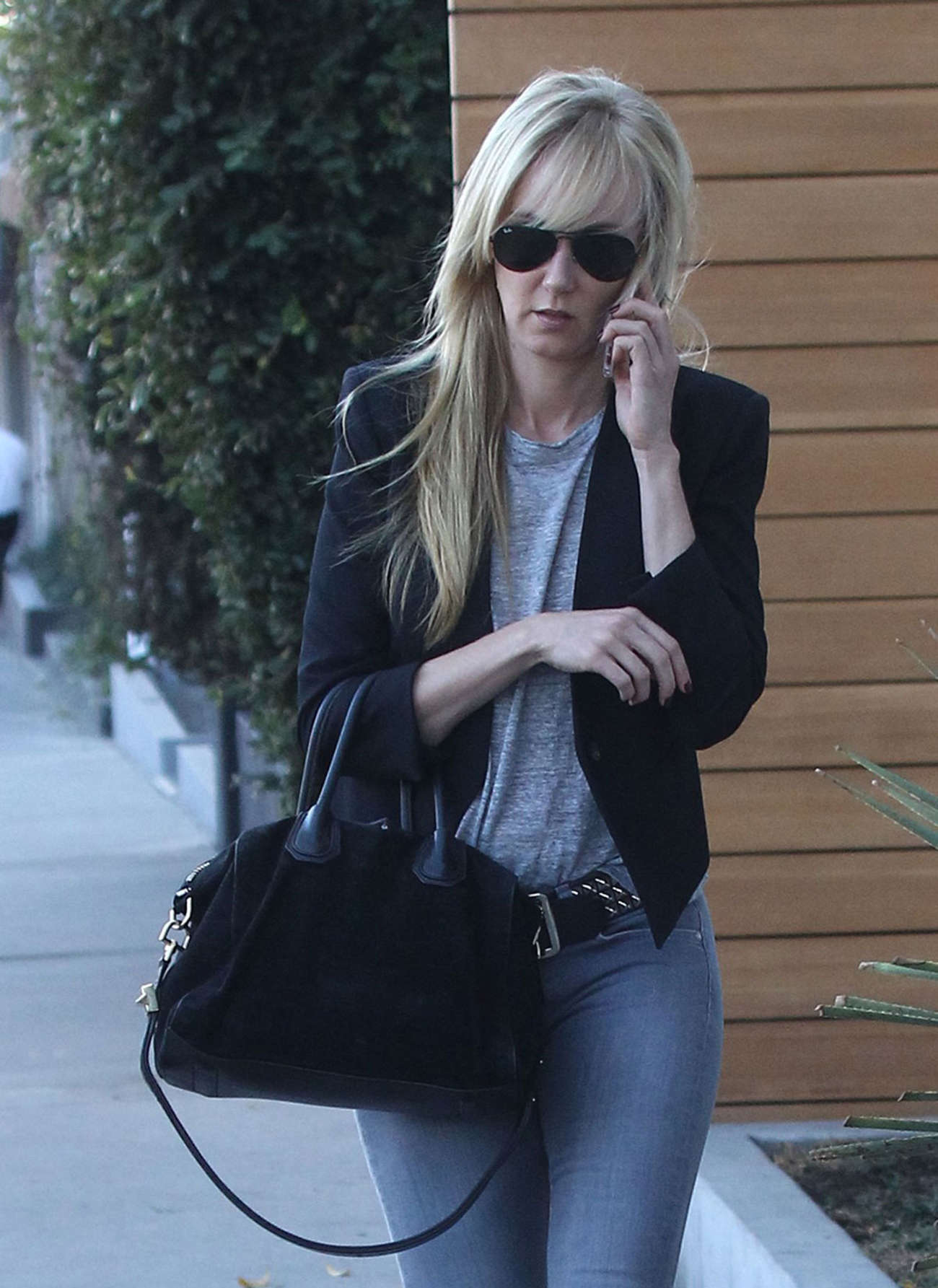 Kimberly Stewart in Jeans Out in Los Angeles. 