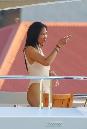 Kimora Lee Simmons - On a yacht during holiday season in St Bart’s