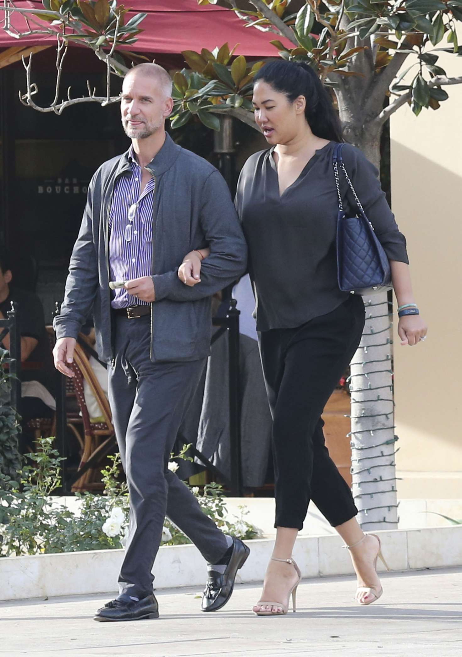 Kimora Lee Simmons with her husband at Bouchon in Beverly Hills. 
