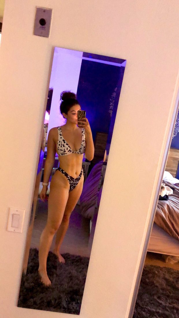 Kira Kosarin in Bikini in front of a mirror - Social Pics