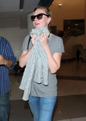 Kirsten Dunst in Jeans at LAX Airport in LA
