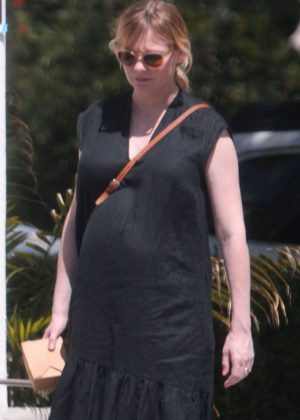 Kirsten Dunst in Long Black Dress - Out in Los Angeles