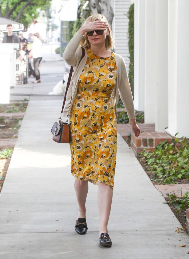 Kirsten Dunst in Yellow Dress out in Los Angeles