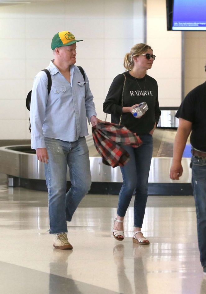 Kirsten Dunst with Jesse Plemons at LAX Airport in Los Angeles