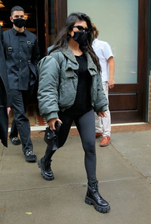 Kourtney Kardashian and Addison Rae - Leave the Greenwich Hotel in New York