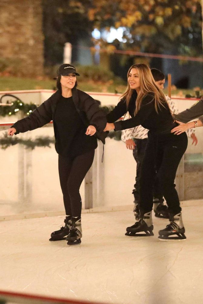 Kourtney Kardashian and Larsa Pippen - Ice skating in Los Angeles