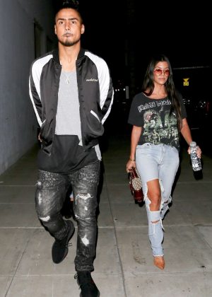 Kourtney Kardashian and Quincy Brown Leaves at Craig's in Los Angeles