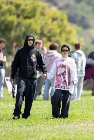 Kourtney Kardashian - Attend a memorial service for Travis Barker's best friend in Calabasas