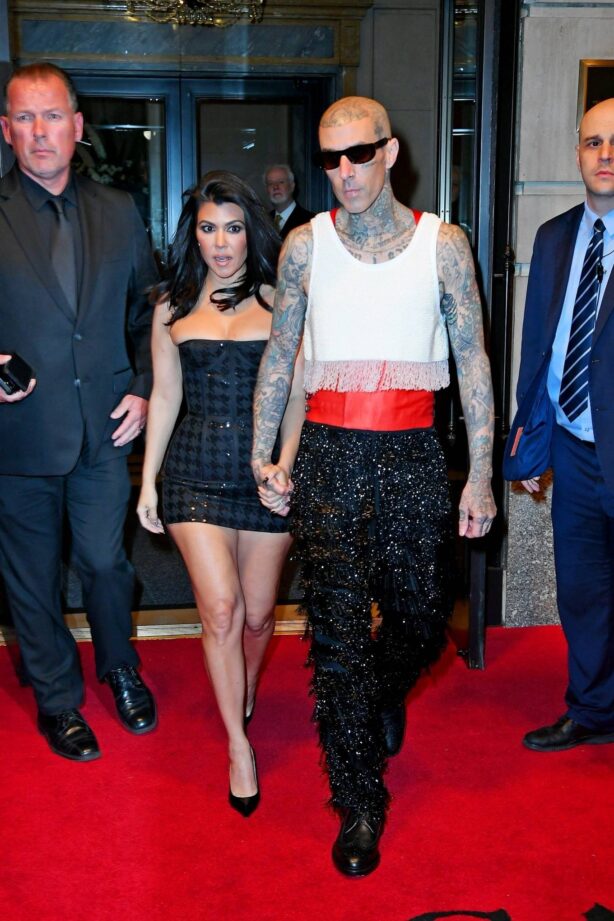 Kourtney Kardashian - Heading to a Met Gala afterparty with Travis Barker in New York