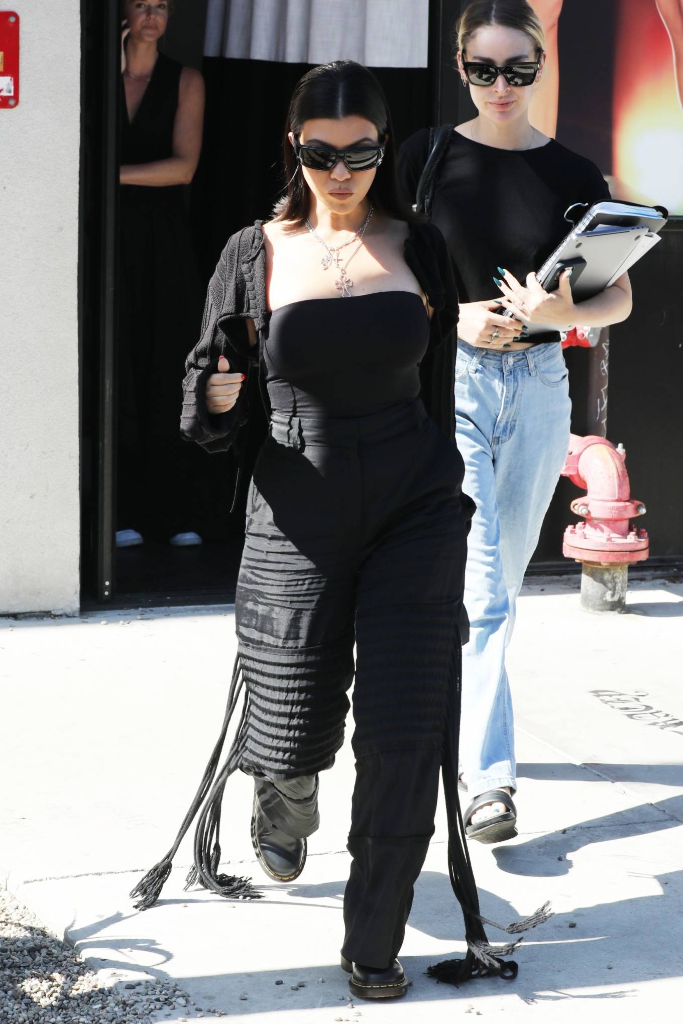 Kourtney Kardashian 2022 : Kourtney Kardashian – In all black at the BooHoo store in West Hollywood-05