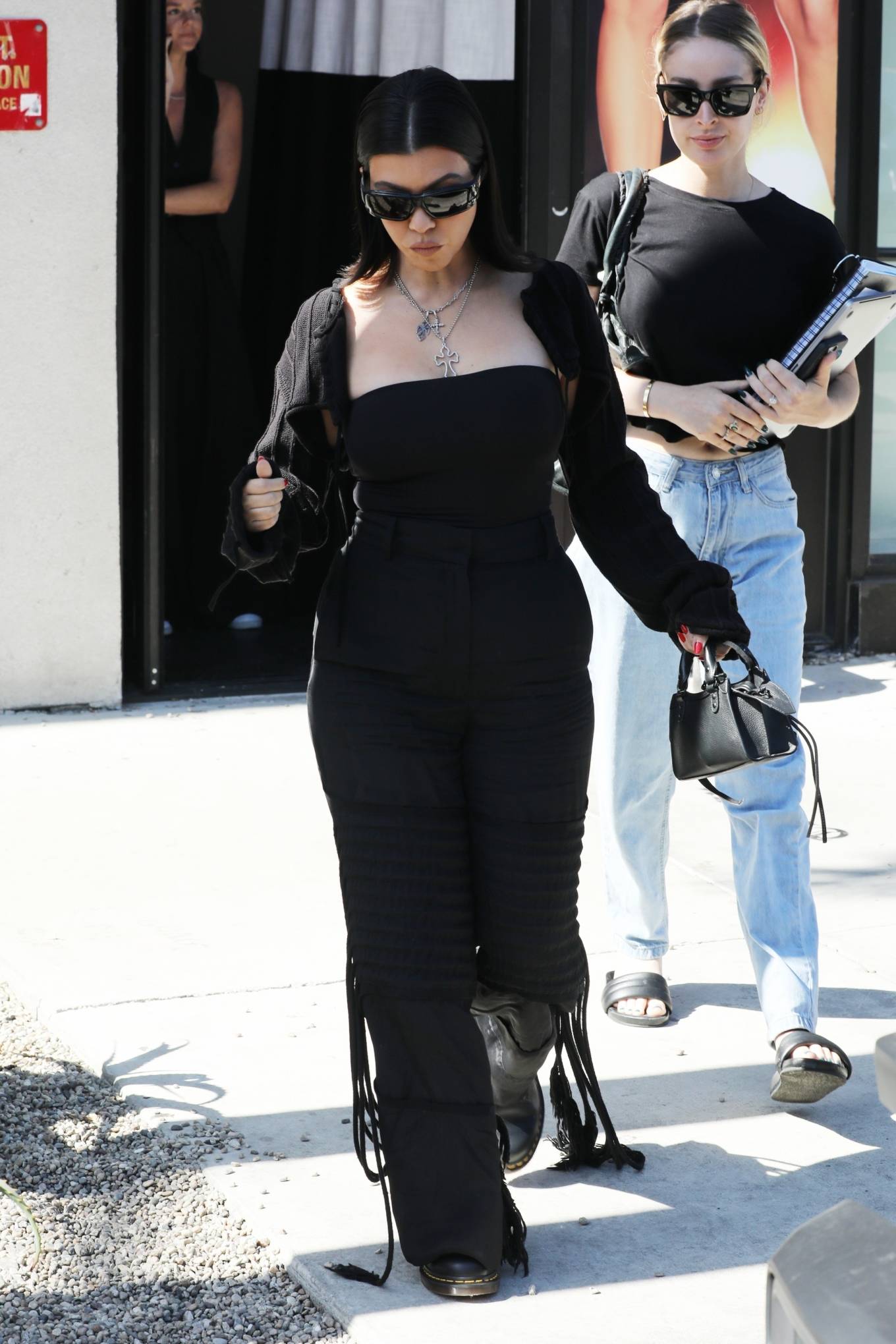 Kourtney Kardashian 2022 : Kourtney Kardashian – In all black at the BooHoo store in West Hollywood-08