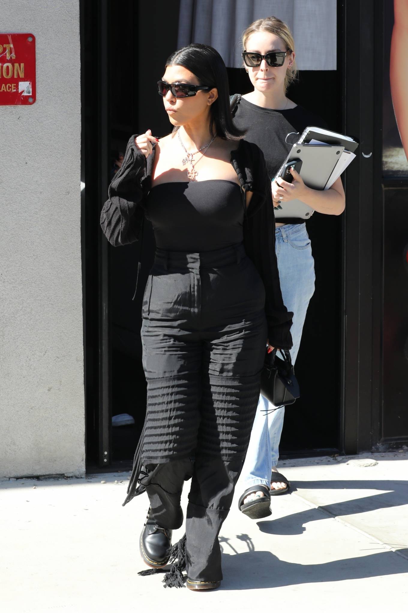 Kourtney Kardashian 2022 : Kourtney Kardashian – In all black at the BooHoo store in West Hollywood-11