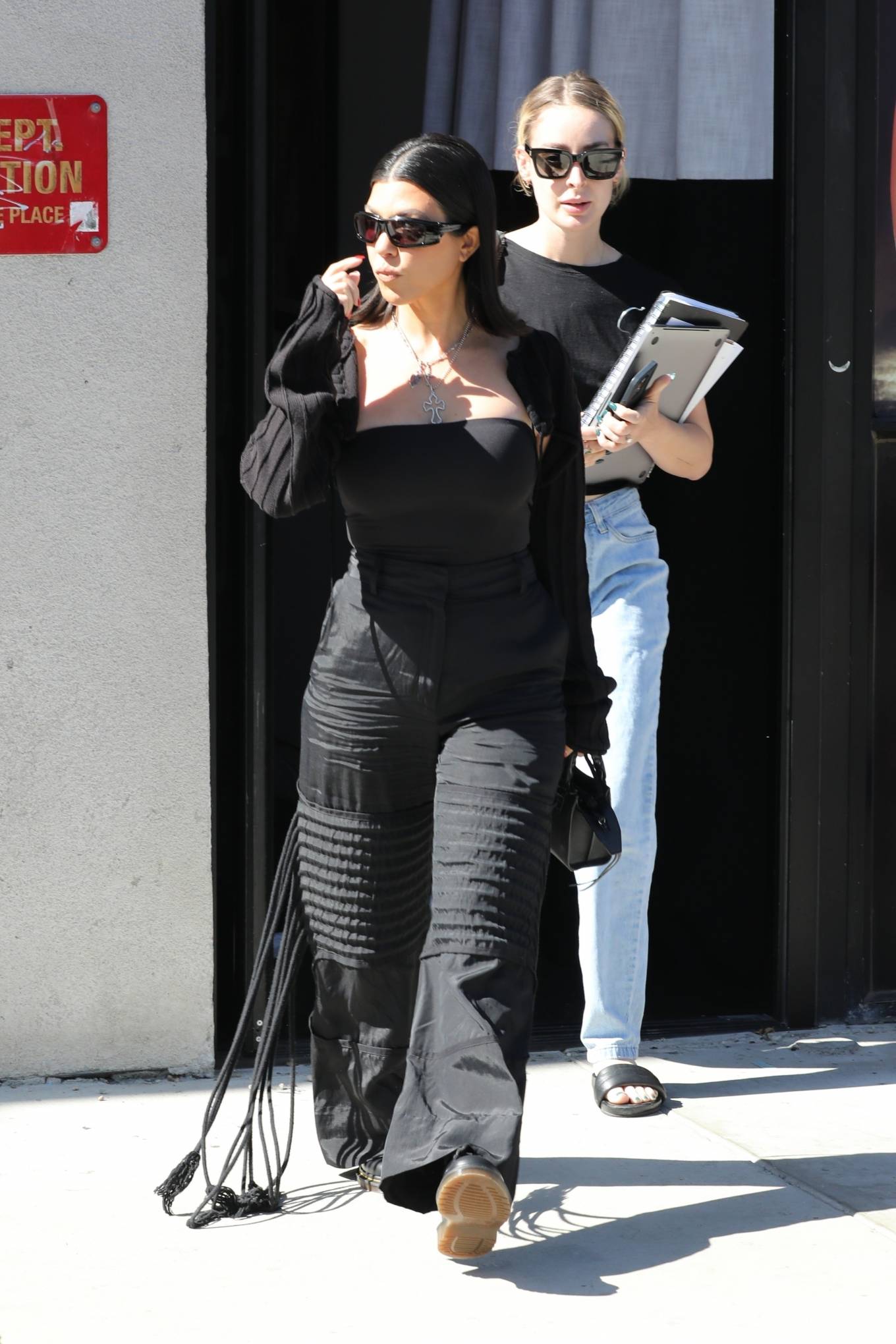 Kourtney Kardashian 2022 : Kourtney Kardashian – In all black at the BooHoo store in West Hollywood-14