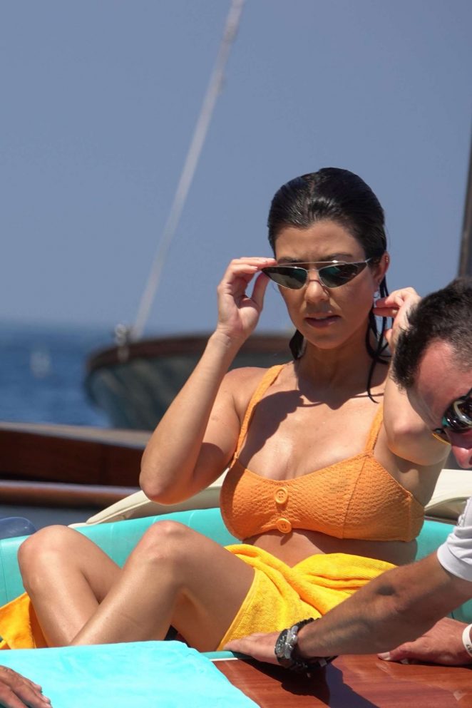 Kourtney Kardashian in Bikini in Capri