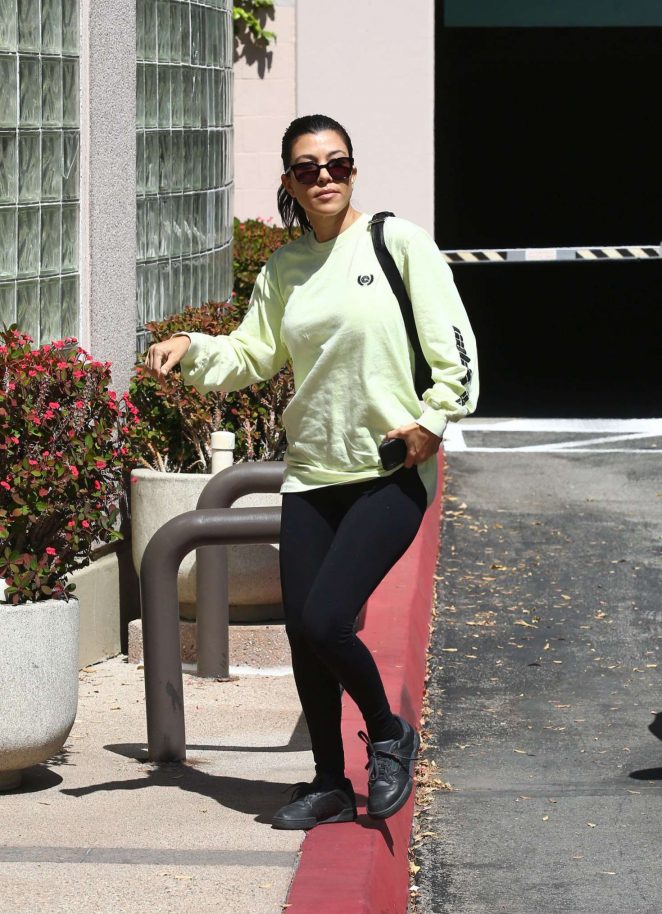 Kourtney Kardashian in Black Tights out in Calabasas