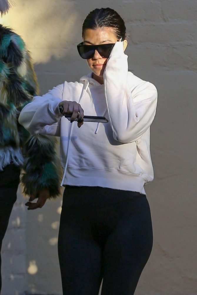 Kourtney Kardashian in Black Tights - Out in West Hollywood 