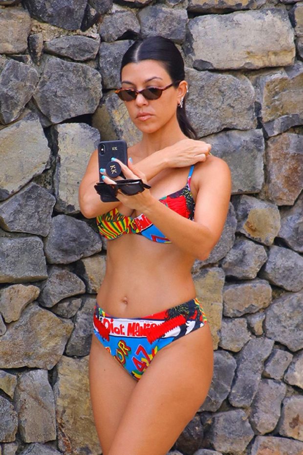 Kourtney Kardashian in Colorful Bikini on Vacation in Costa Rica