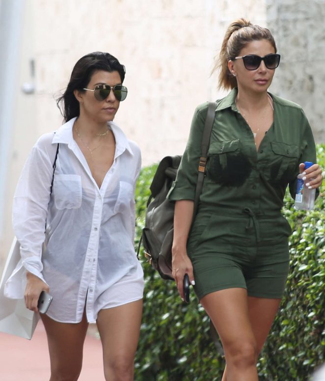 Kourtney Kardashian out with a friend in Miami