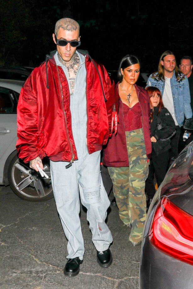 Kourtney Kardashian - With Travis Barker attend their sonperformance in Los Angeles