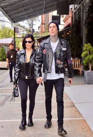 Kourtney Kardashian - With Travis Barker on a Stroll Around NYC