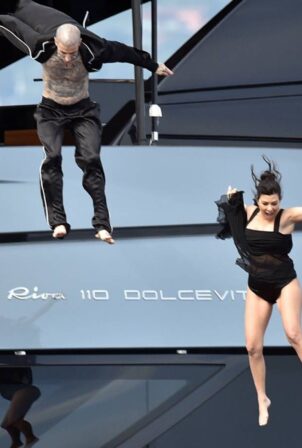 Kourtney Kardashian - With Travis Barker on their boat in Portofino