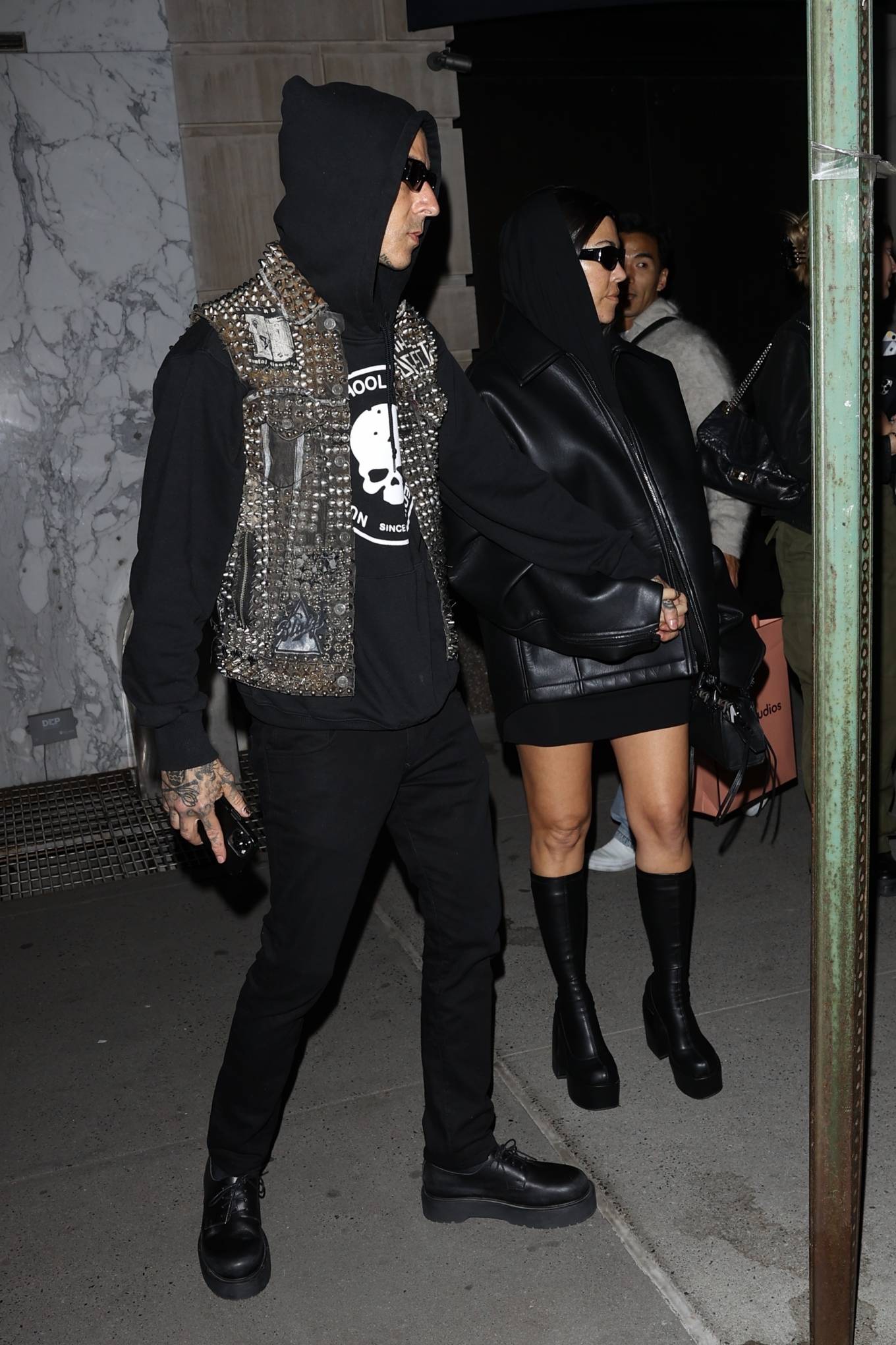 Kourtney Kardashian 2022 : Kourtney Kardashian – With Travis Barker seen while leaving their New York Hotel-04