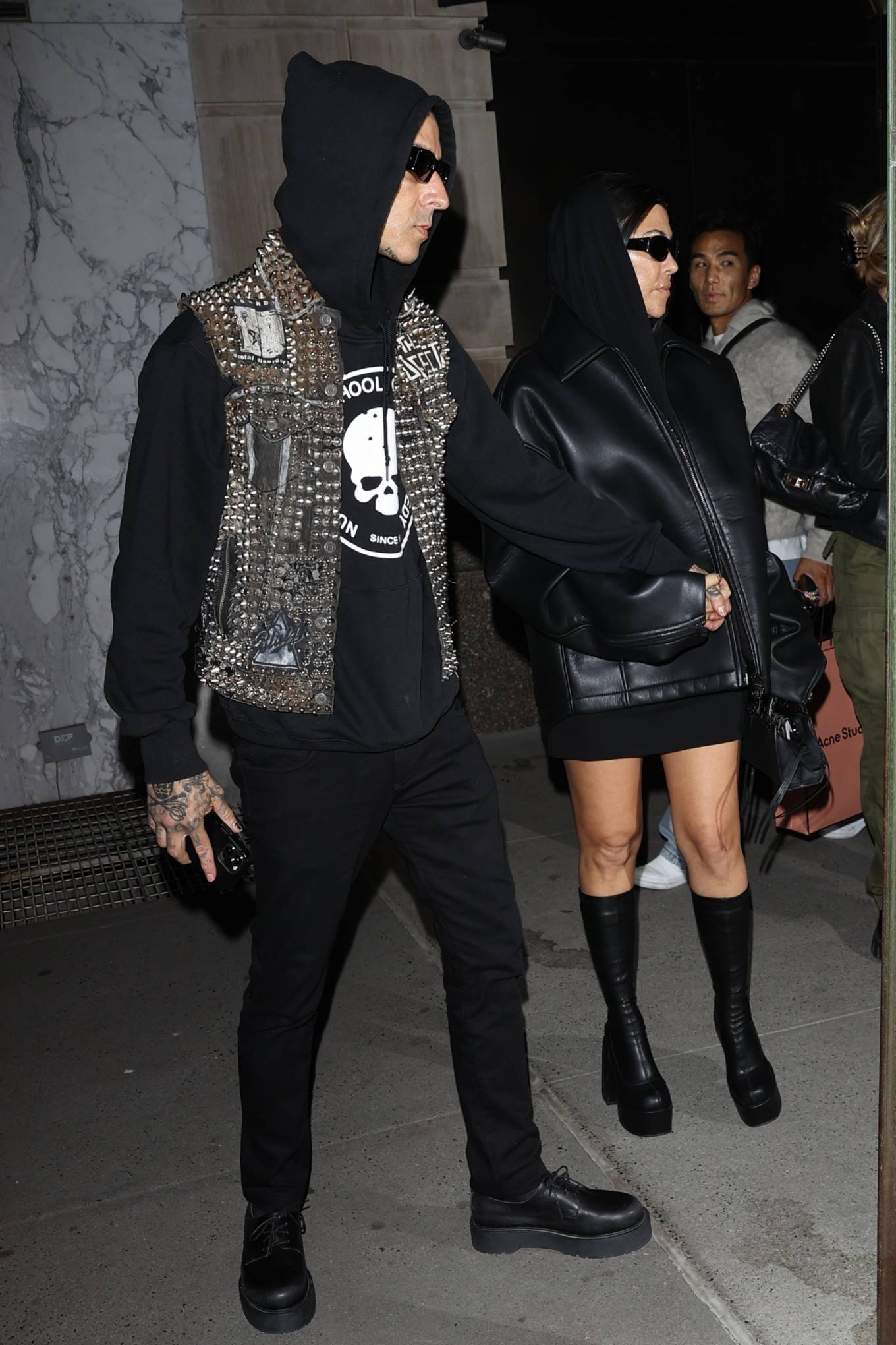 Kourtney Kardashian 2022 : Kourtney Kardashian – With Travis Barker seen while leaving their New York Hotel-09