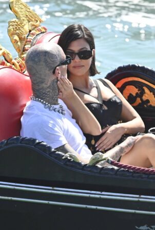 Kourtney Kardashian - With Travis Barker spotted on a gondola ride in Venice