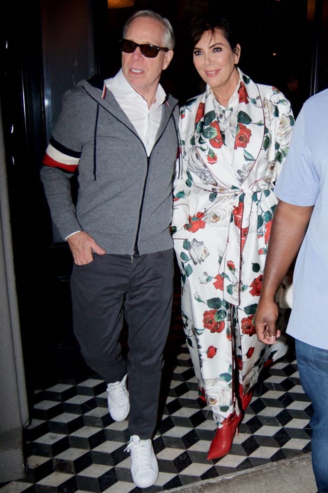 Kris Jenner and Tommy Hillfiger Leaving Craig's in West Hollywood