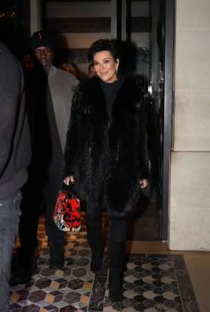 Kris Jenner - With Corey Gamble after a romantic dinner at Costes in Paris