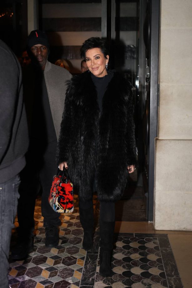 Kris Jenner - With Corey Gamble after a romantic dinner at Costes in Paris