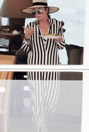 Kris Jenner - With Corey Gamble on board Rising Sun Yacht in Amalfi
