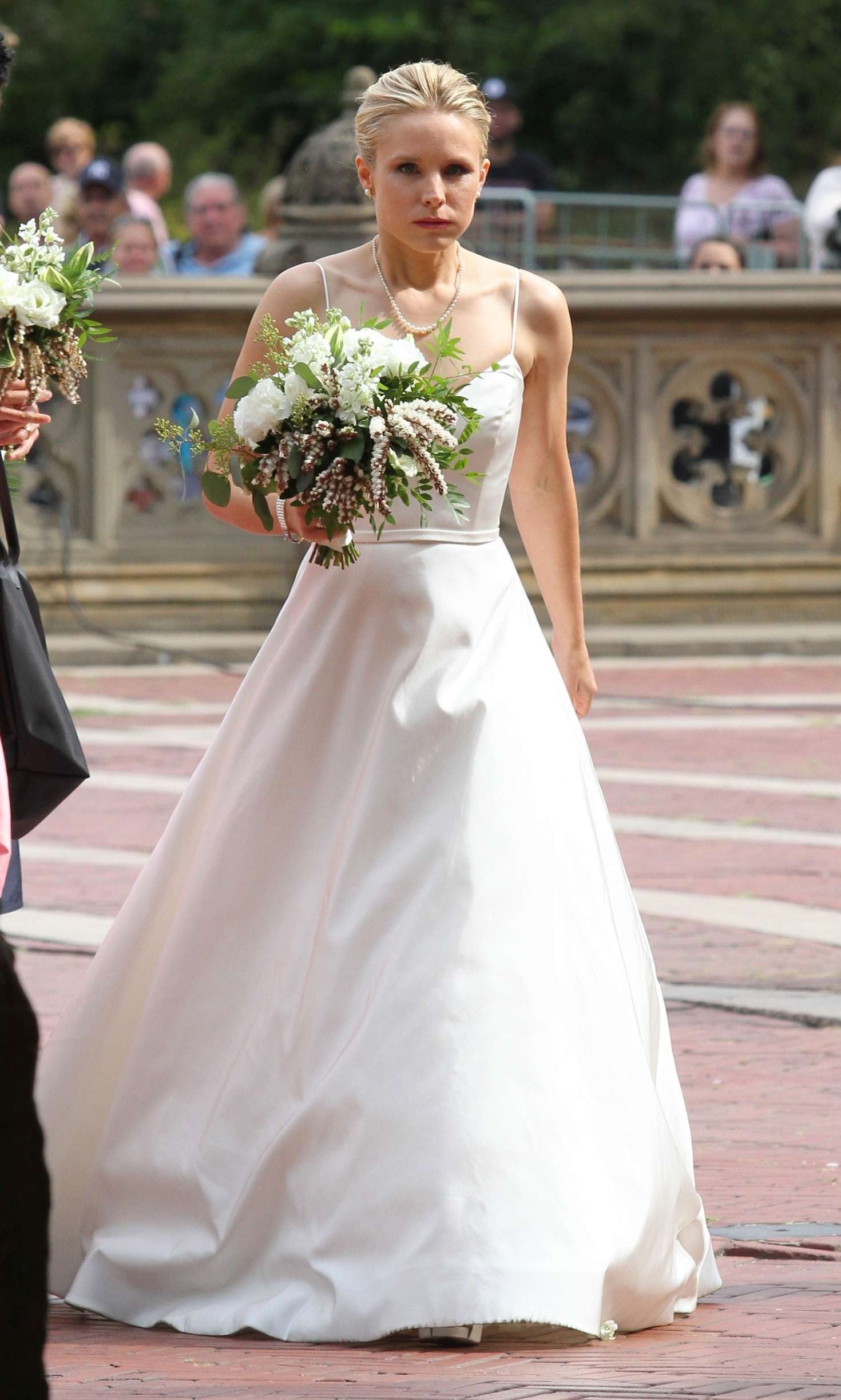 Kristen Bell dons a wedding dress filming 'Like Father' in NYC