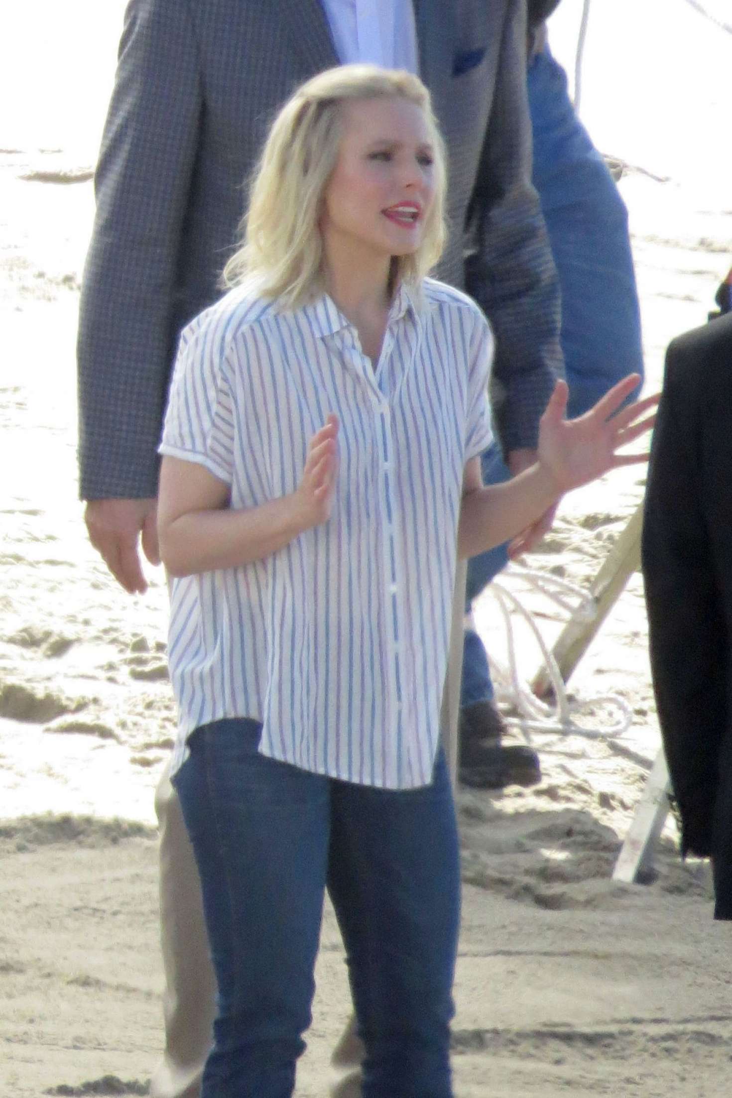 Kristen Bell on the set of 'The Good Place' in Malibu