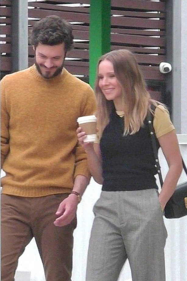 Kristen Bell - With Adam Brody on the set for Erin Foster comedy series in Los Feliz