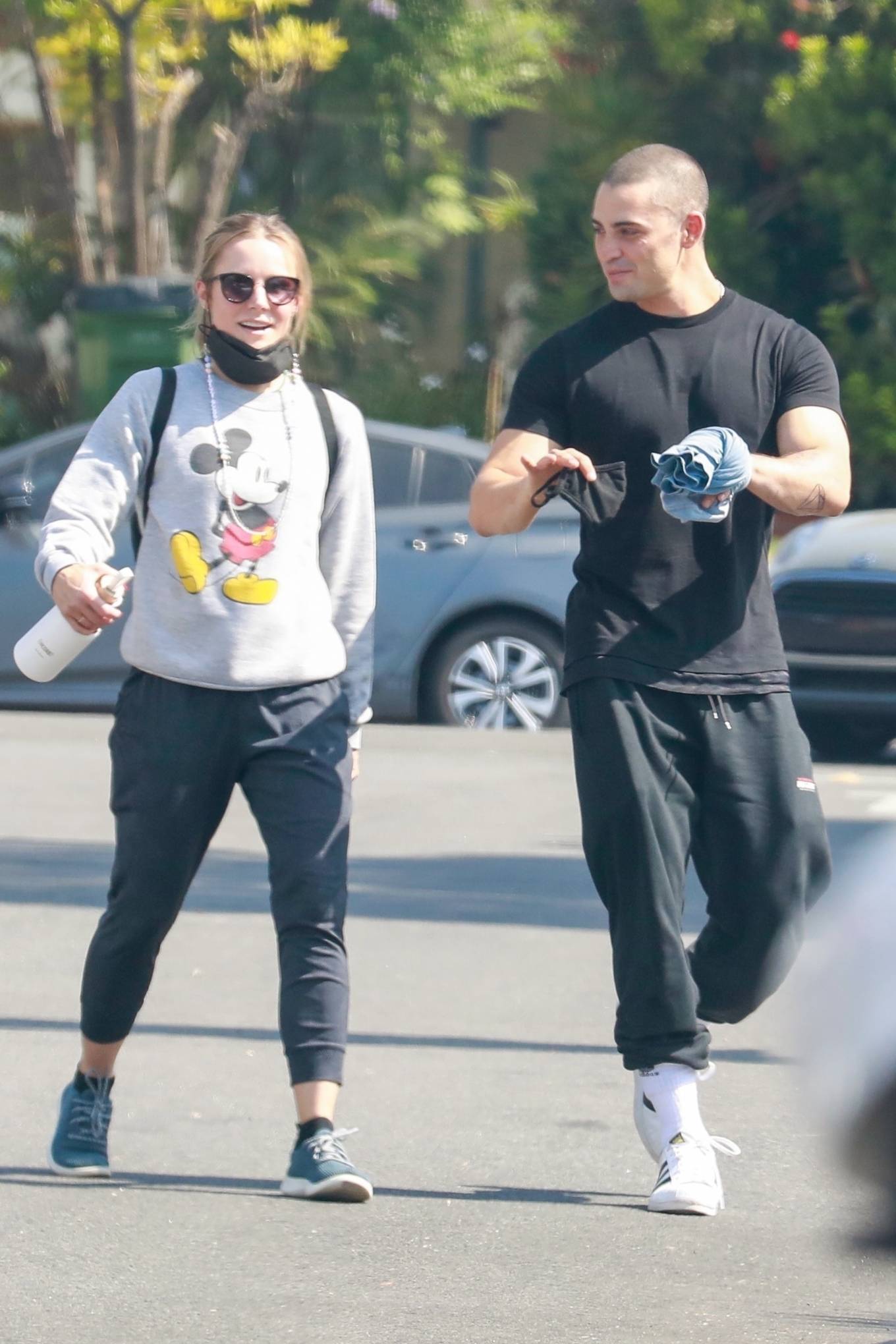 Kristen Bell - With Benjamin Levy Aguilar at the gym in Los Angeles