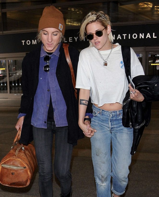 Kristen Stewart and Alicia Cargile at LAX Airport in LA