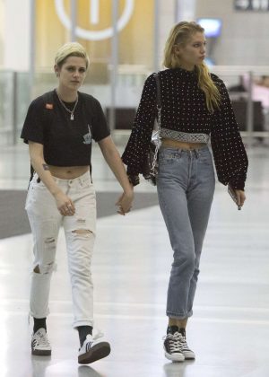 Kristen Stewart and Stella Maxwell - Arrives at Airport in Toronto