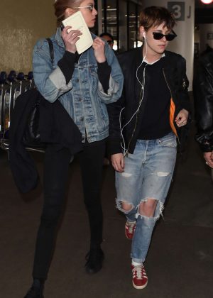 Kristen Stewart and Stella Maxwell at LAX Airport in Los Angeles