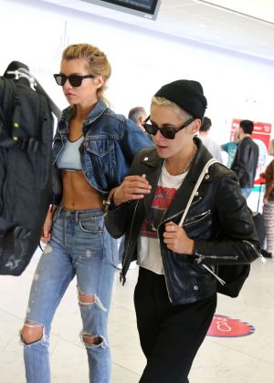 Kristen Stewart and Stella Maxwell at Orly Airport in Paris
